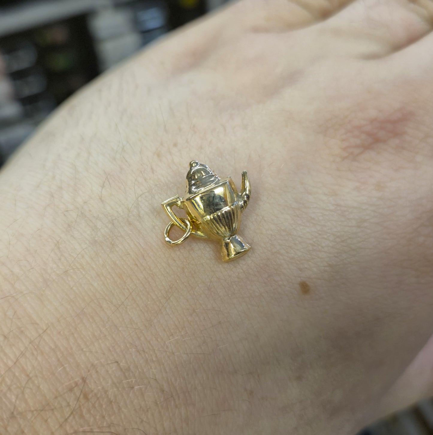 9ct Yellow Gold Hollow Coffee Pot Charm