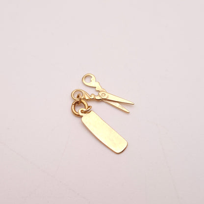 9ct Yellow Gold Comb and Scissors Hairdressing Charm