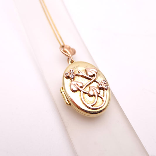 9ct Two-Tone Gold Clogau 'Tree of Life' Locket and Chain Necklace