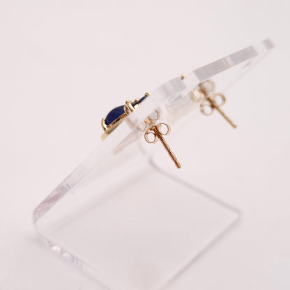 9ct Yellow Gold Sapphire Pear Shaped Stud Earrings