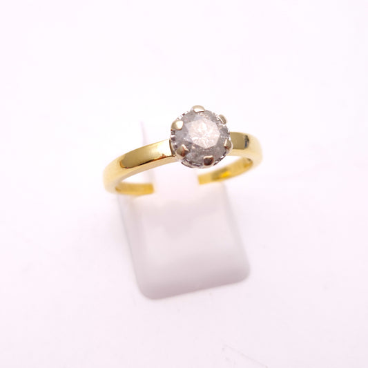 18ct Yellow Gold 1.0ct Round Cut Galaxy Diamond Solitaire Ring