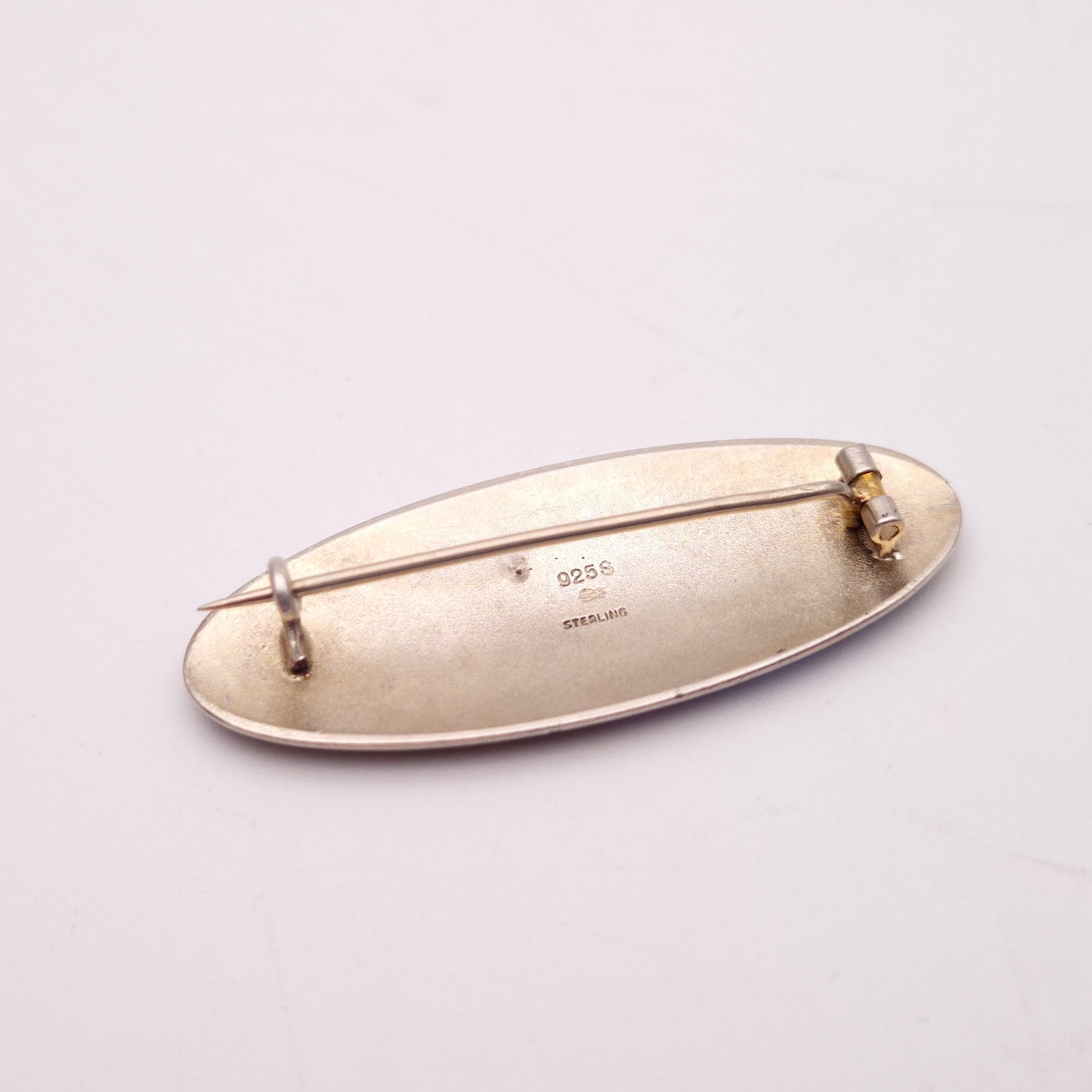 Sterling Silver Vintage Aksel Holmsen 'Norwegian View' Enamel Brooch