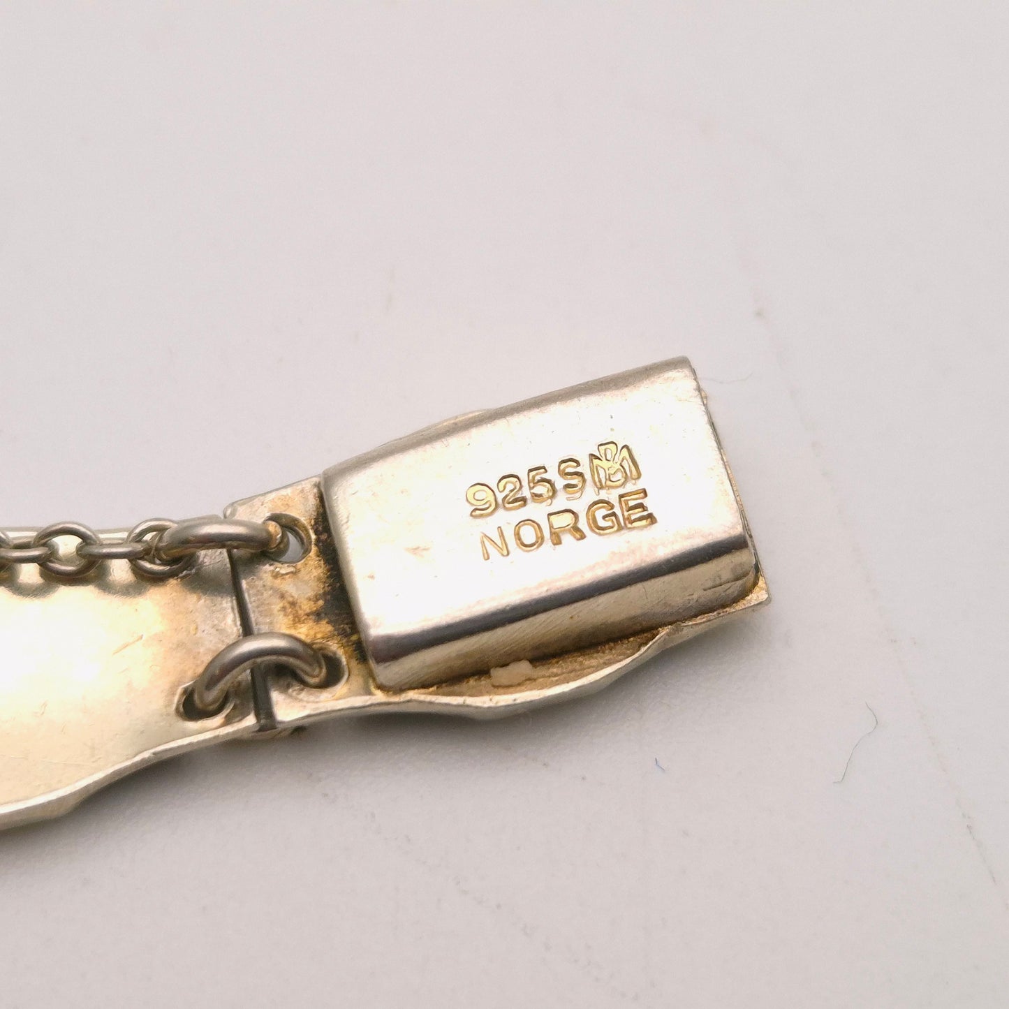 Sterling Silver Norwegian Enamel Scene Panel Bracelet by Bernard Meldahl