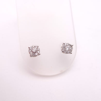 14ct White Gold 0.5TCW Multi-stone Cluster Stud Earrings