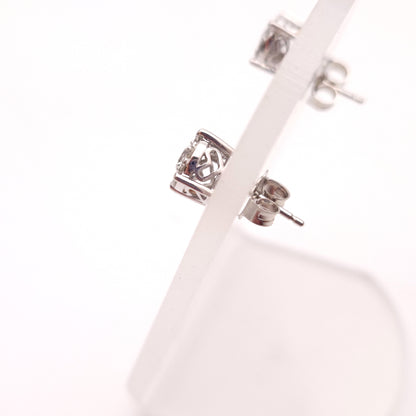 14ct White Gold 0.5TCW Multi-stone Cluster Stud Earrings