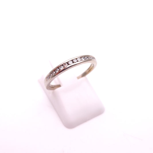 9ct White Gold Channel Set Half Eternity Diamond Ring