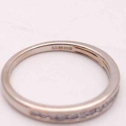 9ct White Gold Channel Set Half Eternity Diamond Ring