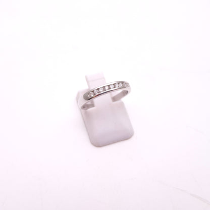 18ct White Gold Nine Stone Channel Set Half Eternity Ring