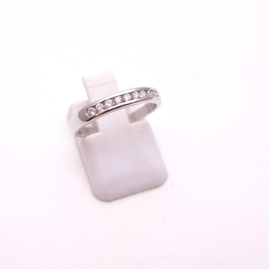 18ct White Gold Nine Stone Channel Set Half Eternity Ring