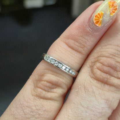 18ct White Gold Nine Stone Channel Set Half Eternity Ring