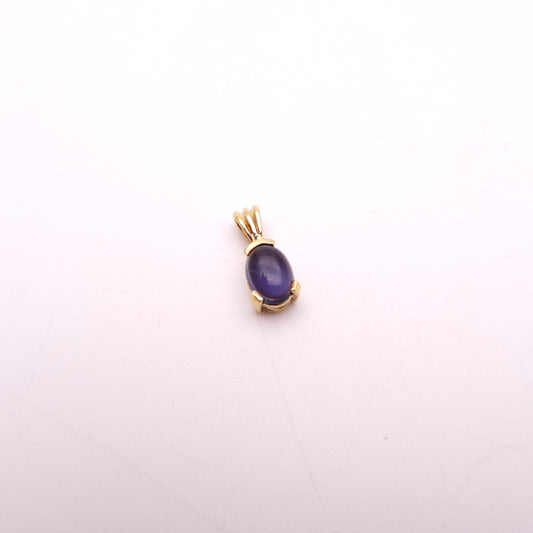 9ct Yellow Gold Cabochon Iolite Pendant Piece