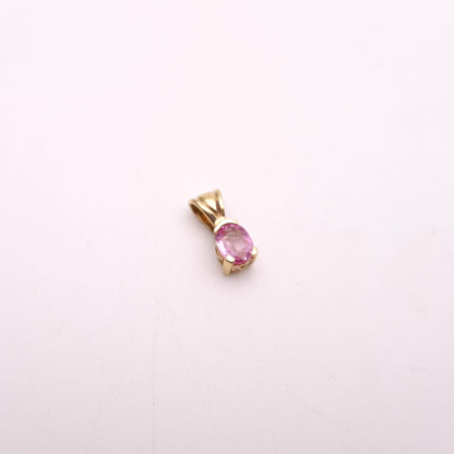 9ct Yellow Gold small Pink Topaz Pendant