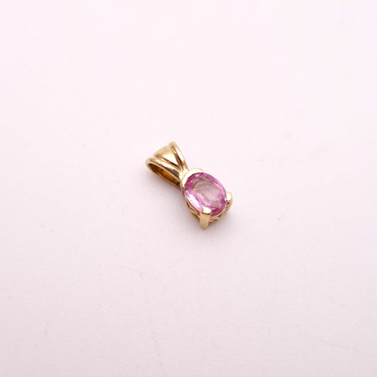 9ct Yellow Gold small Pink Topaz Pendant