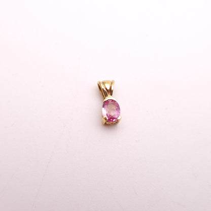 9ct Yellow Gold small Pink Topaz Pendant