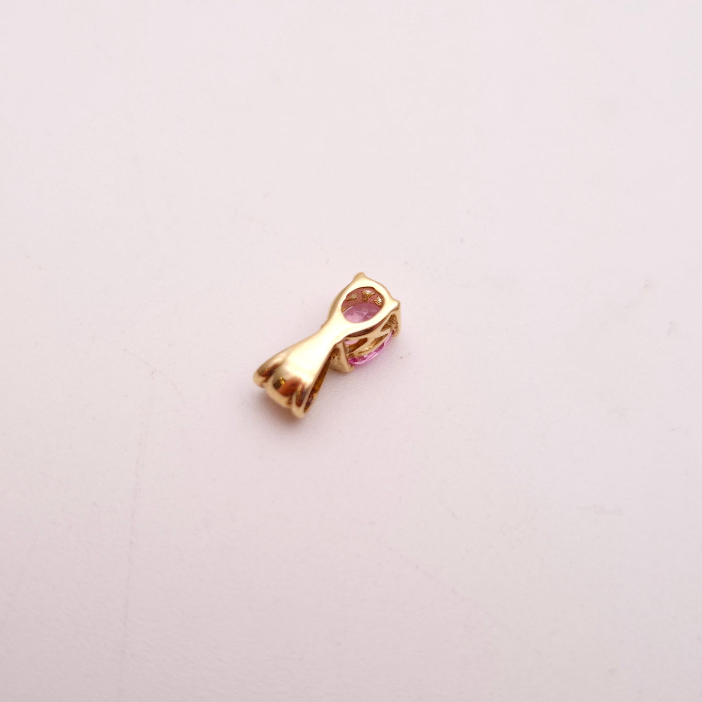 9ct Yellow Gold small Pink Topaz Pendant