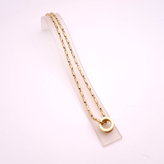 BVLGARI 18ct Yellow Gold Passo Doppio 16 inch Chain and B.Zero1 Pendant Necklace