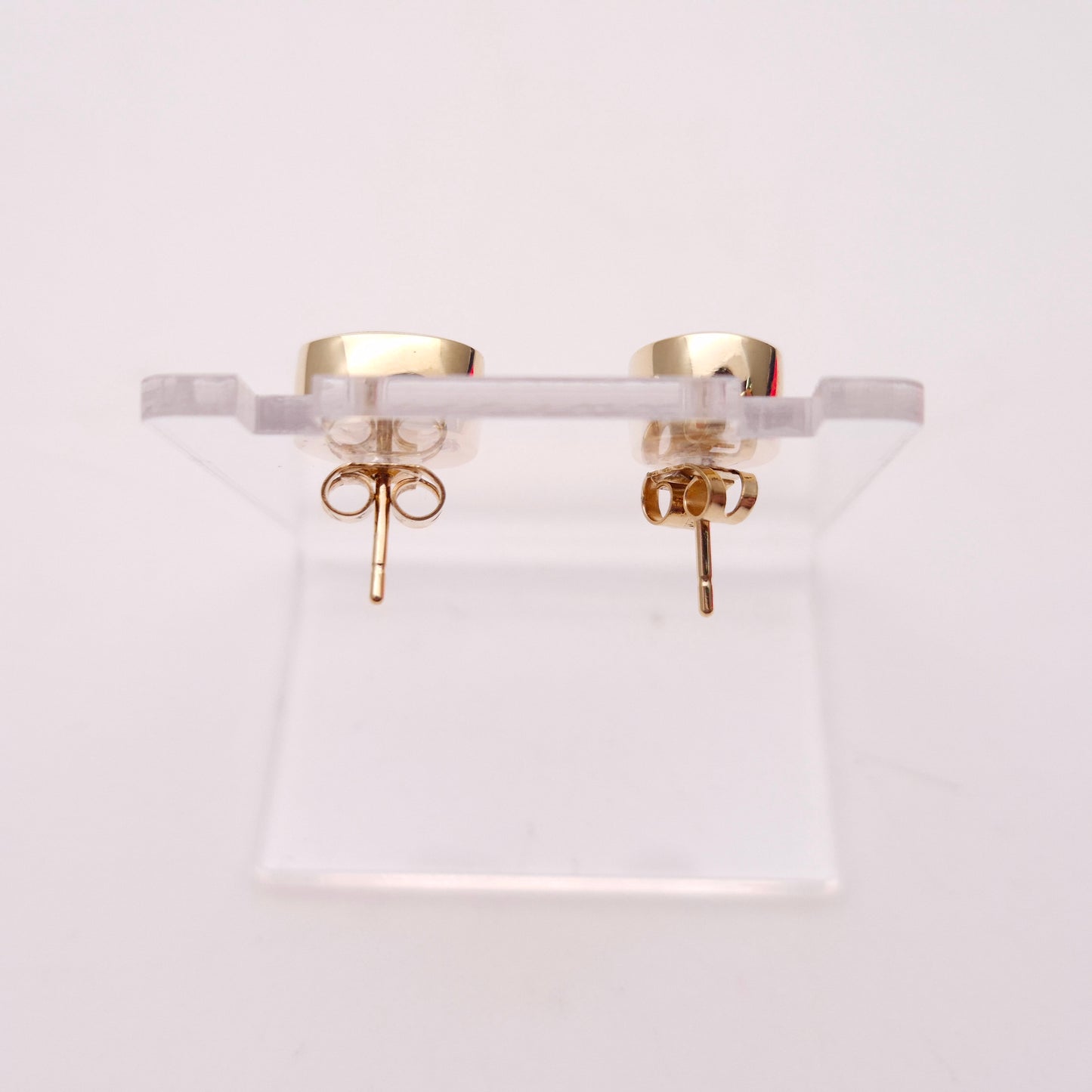 9ct Yellow Gold Blue John Collet Set Stud Earrings