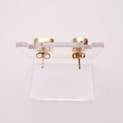 9ct Yellow Gold Blue John Collet Set Stud Earrings