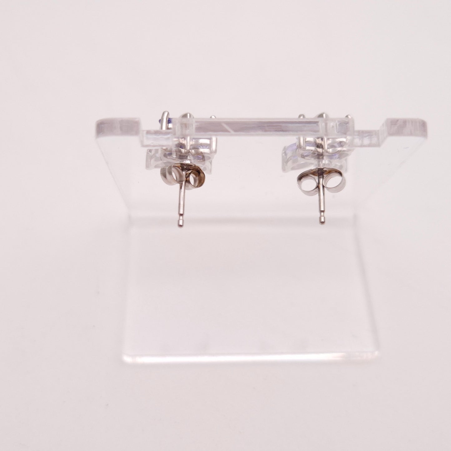 9ct White Gold Tanzanite Butterfly Stud Earrings