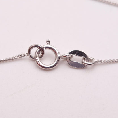 9ct White Gold Black Pearl and Diamond Pendant and Chain Necklace