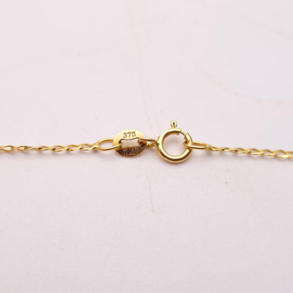 9ct Yellow Gold Sapphire Openwork Swirly Necklace and Earring Set