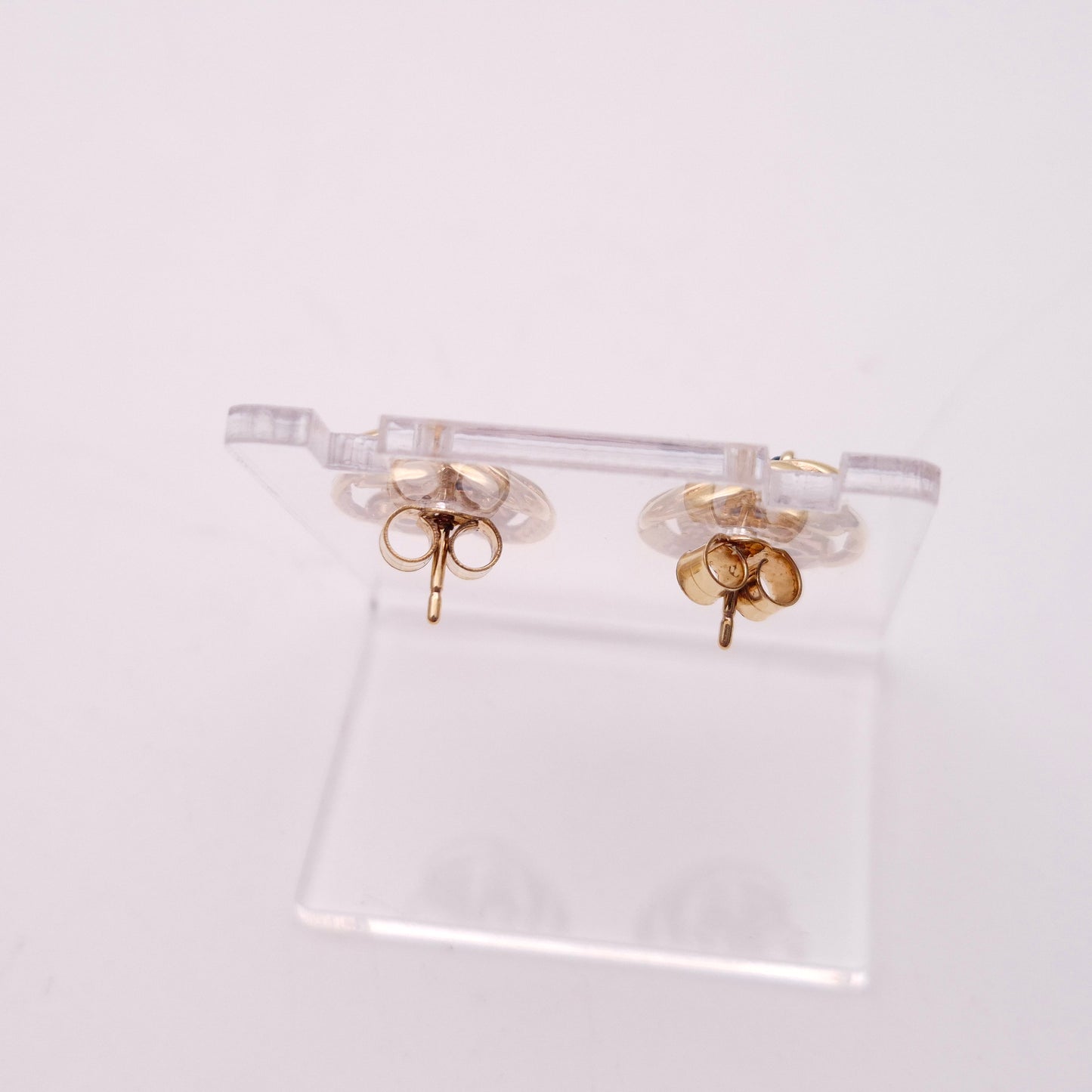 9ct Yellow Gold Sapphire Openwork Swirly Necklace and Earring Set