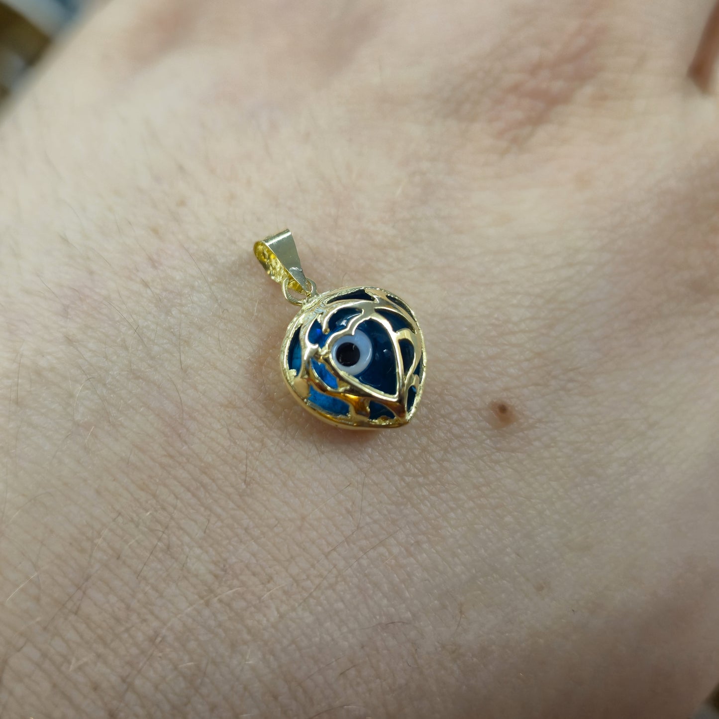 14ct Yellow Gold Evil Eye Small Pendant
