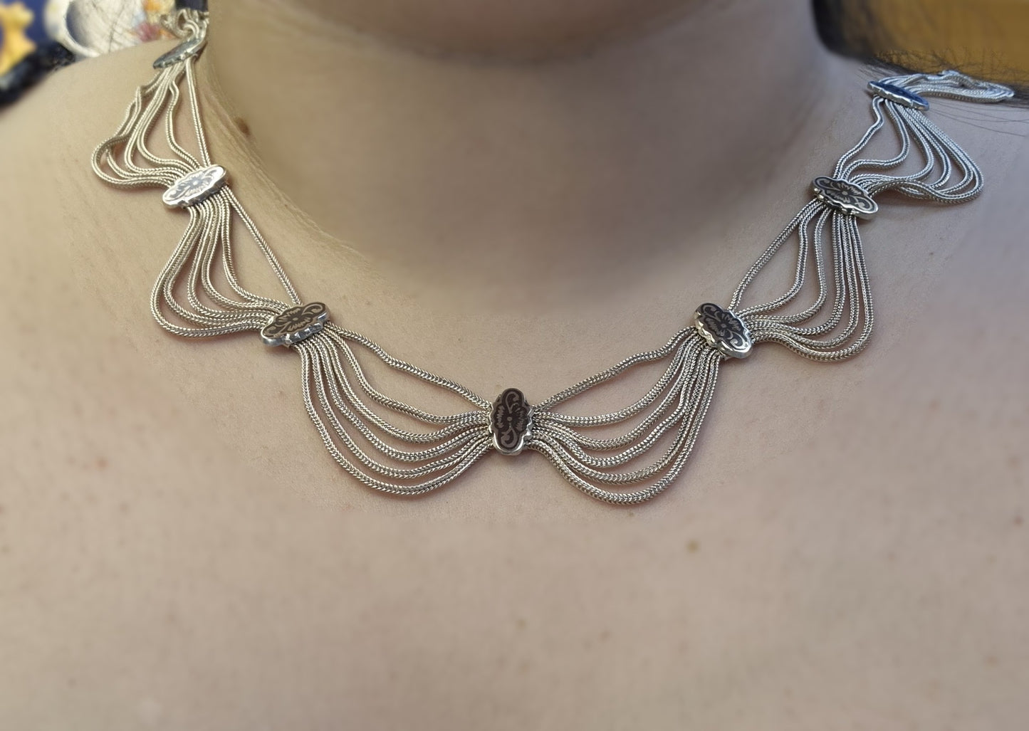 Sterling Silver Anatoli Festoon Style Necklace
