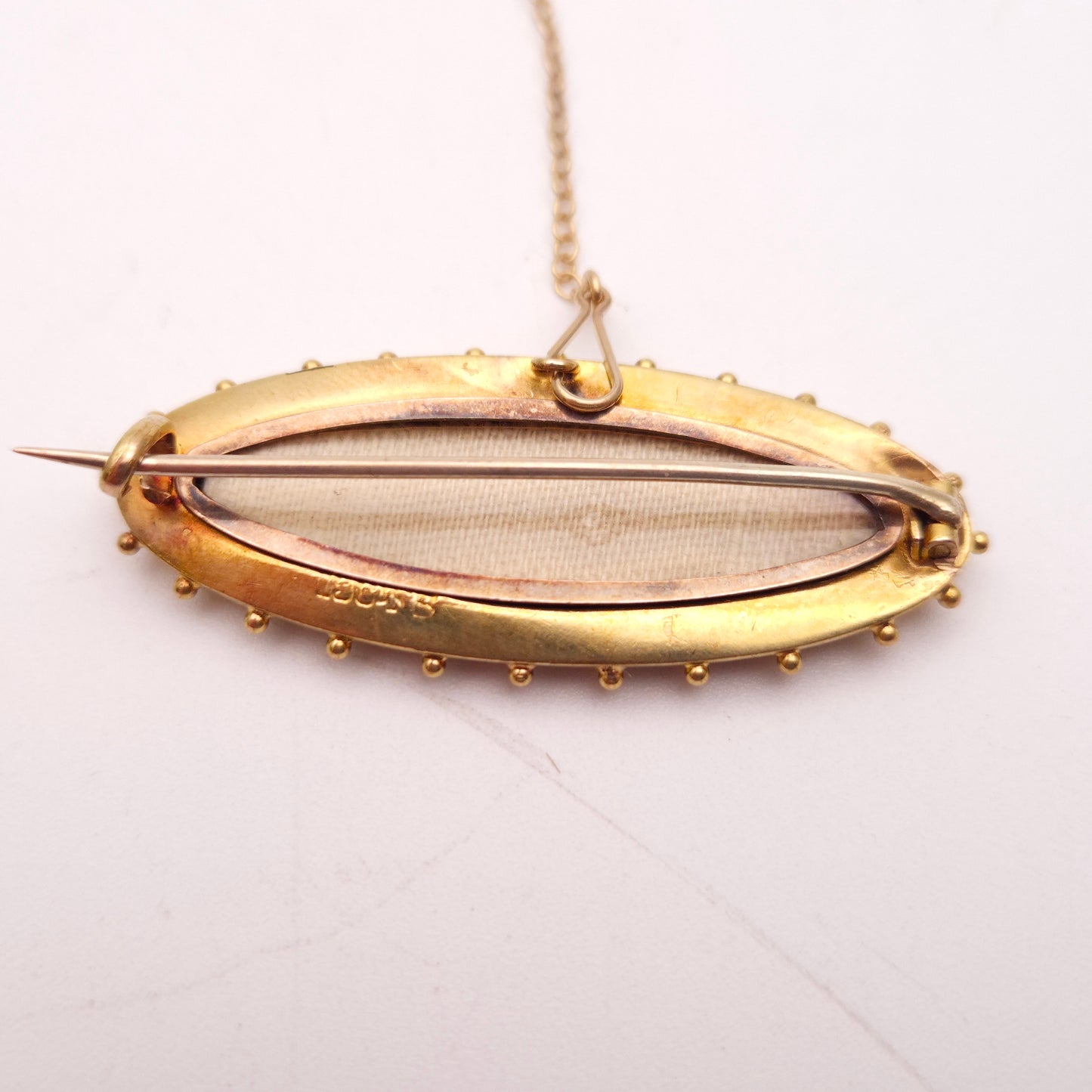 9ct Yellow Gold Antique Diamond Set Mourning Brooch