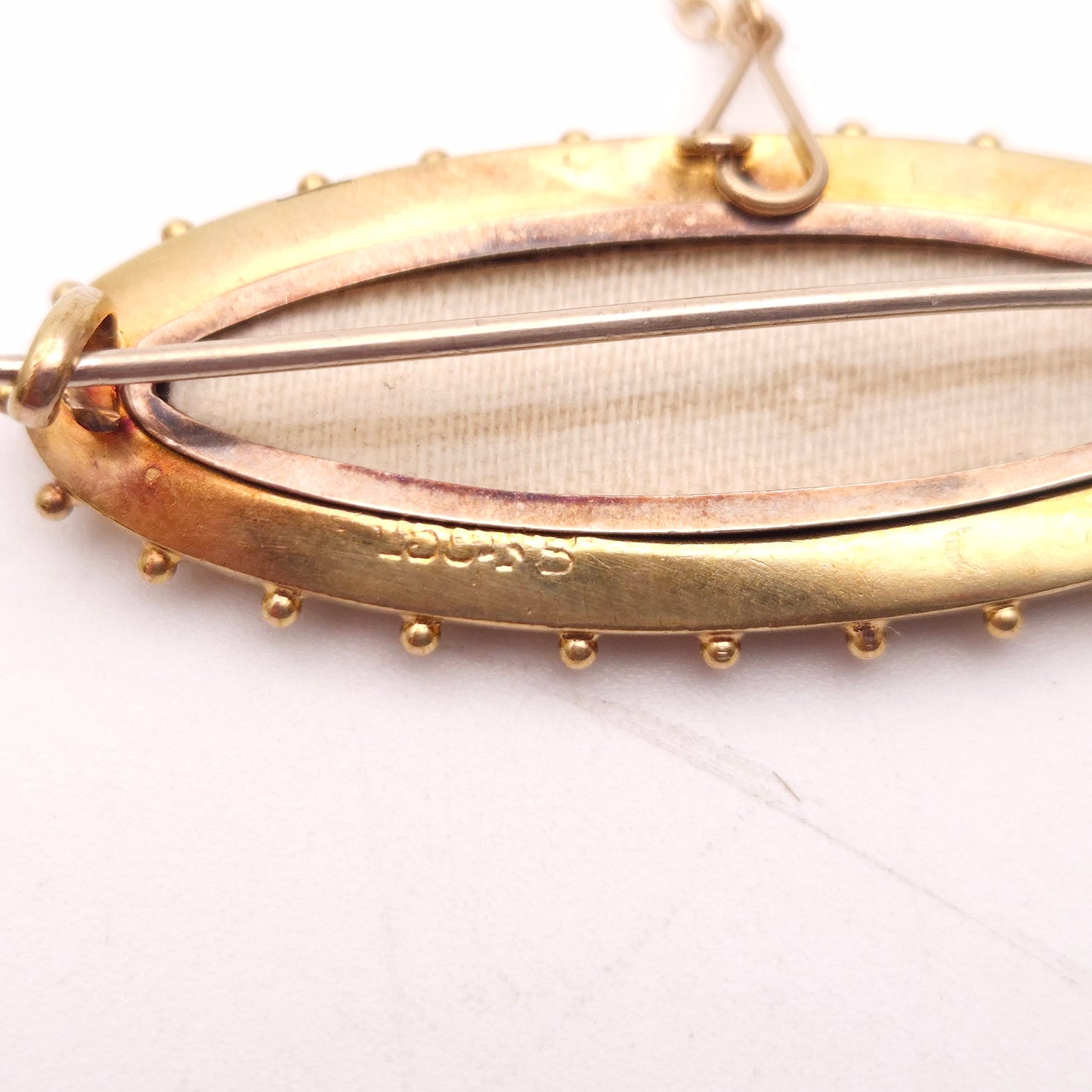 9ct Yellow Gold Antique Diamond Set Mourning Brooch
