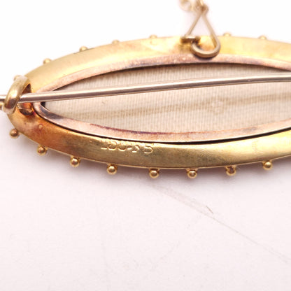 9ct Yellow Gold Antique Diamond Set Mourning Brooch