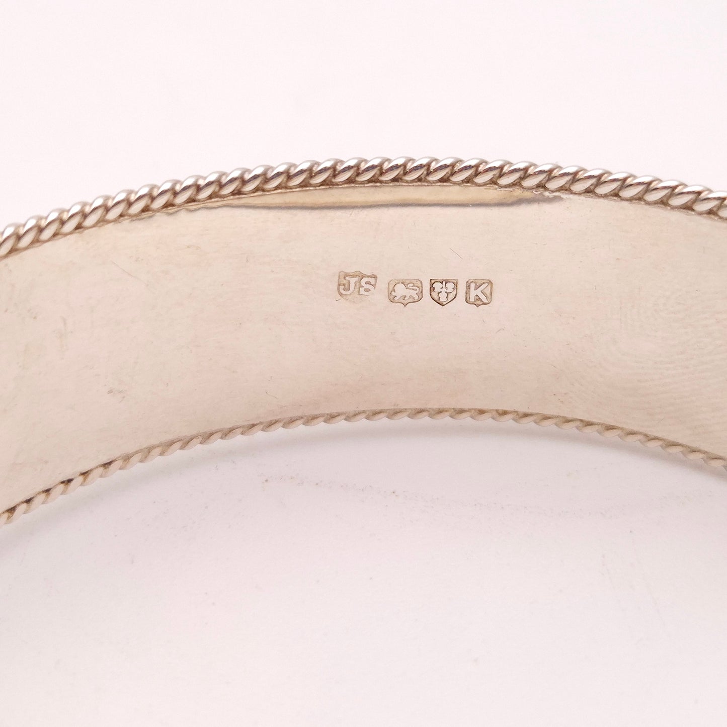 Sterling Silver Vintage Full Engraved Patterned Hinged Bangle