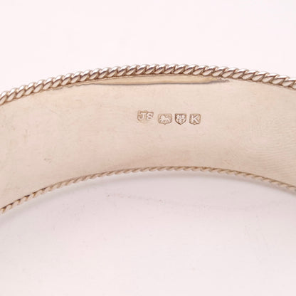 Sterling Silver Vintage Full Engraved Patterned Hinged Bangle