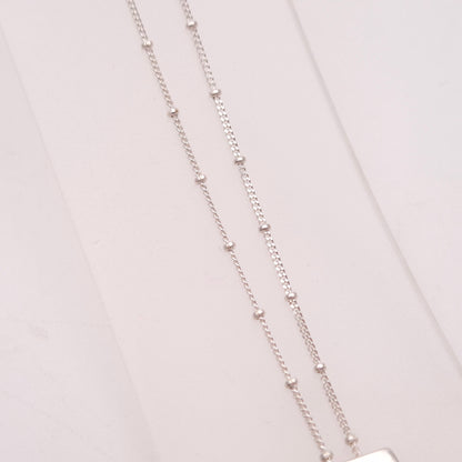 Sterling Silver Multi-coloured Blue Enamel Rectangular Pendant Necklace