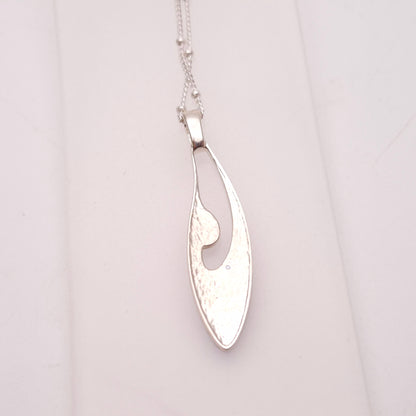 Sterling Silver Abstract Pink / Purple Open Enamel Pendant Necklace