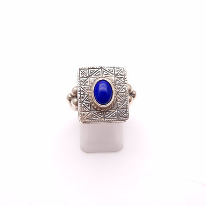 Sterling Silver Chunky Heavyweight Lapis Lazuli Ring