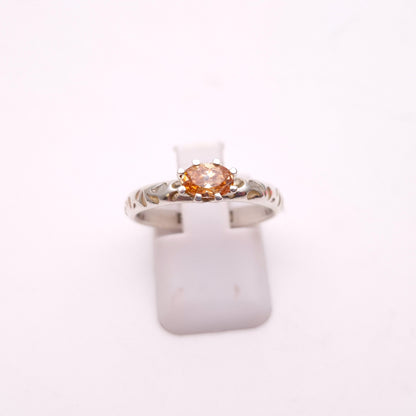 Sterling Silver Spinner Denmark Peach Stone Ring