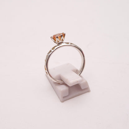 Sterling Silver Spinner Denmark Peach Stone Ring