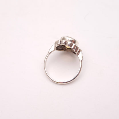 Sterling Silver Yellow Topaz and Marcasite Cluster Ring