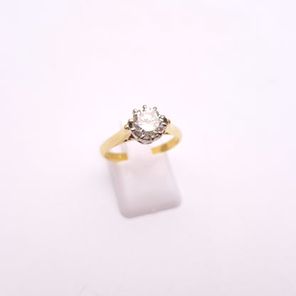 18ct Yellow Gold Vintage Diamond Solitaire Ring 0.95ct