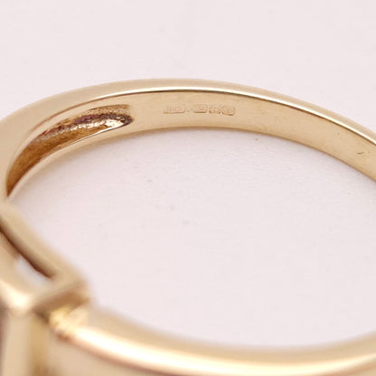 9ct Yellow Gold Princess Cut Square Smoky Quartz Solitaire Ring