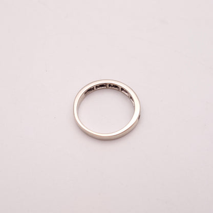 9ct White gold Narrow Black Diamond Half Eternity Band Ring