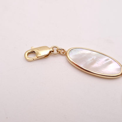 9ct Yellow Gold Mother Of Pearl Oval Panel Bracelet