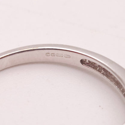 9ct White Gold Pink Tourmaline and Diamond Row Ring