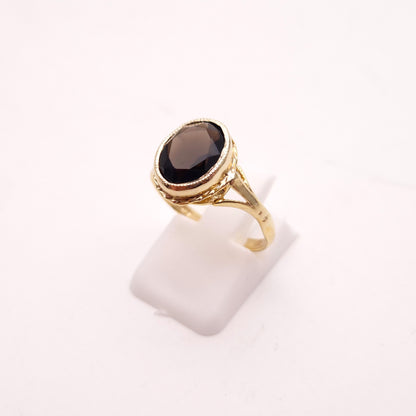 9ct Yellow Gold Traditional Smoky Quartz Solitaire Ring