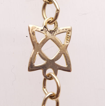 9ct Yellow Gold Open Cut Out Star Shaped link Bracelet