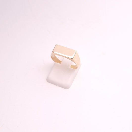 9ct Yellow Gold Rectangular Plain Polished Signet Style Ring