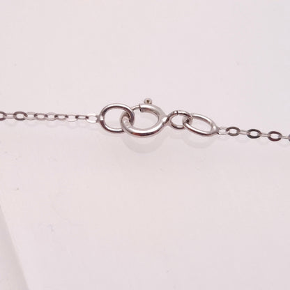 9ct White Gold Sapphire and Diamond Pendant and Chain necklace