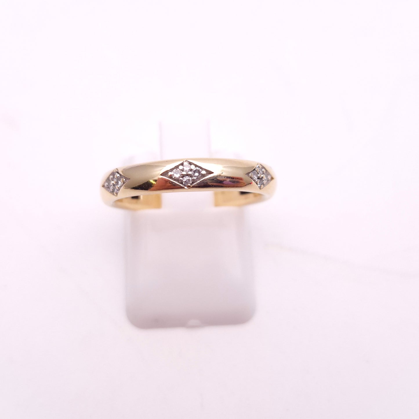 9ct Yellow Gold Diamond Set Diamond Panel Band Ring