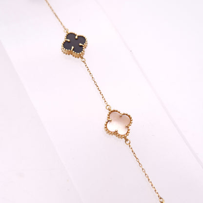 18ct Yellow Gold Multi Gemstone Fine Chain Bracelet